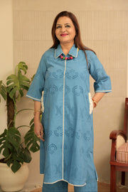 AAVARNAM by RENU - Hakoba Embroidered Cotton Coord Set