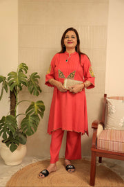 AAVARNAM by RENU - Linen Embroidered Coord Set | Summer Ready