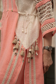 AAVARNAM by RENU - Crochet Detail Cotton Shirt & Lower Set