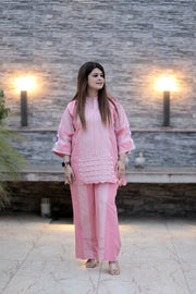 AAVARNAM By RENU - Cotton Crochet Shirt & Pants Set