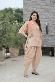 AAVARNAM by RENU - Soft Mul Cotton Shirt & Dhoti Style Lower