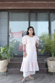 AAVARNAM by RENU - Soft Mul Cotton Gathered Dress & Lower