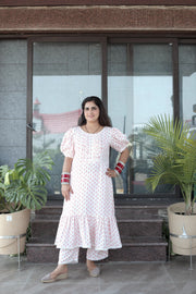 AAVARNAM by RENU - Soft Mul Cotton Gathered Dress & Lower