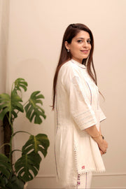 AAVARNAM by RENU - Soft Linen Shirt & Pants Set with Piping Detailing