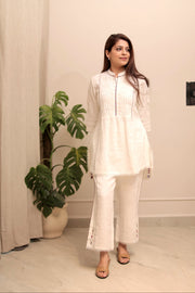 AAVARNAM by RENU - Soft Linen Shirt & Pants Set with Piping Detailing