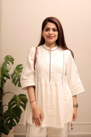 AAVARNAM by RENU - Soft Linen Shirt & Pants Set with Piping Detailing