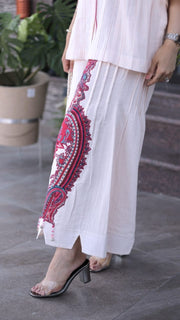 AAVARNAM by RENU - Embroidered Cotton Shirt & Pleated Lower Set