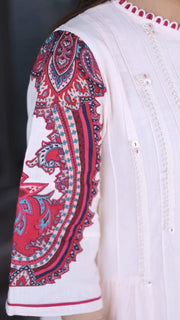 AAVARNAM by RENU - Embroidered Cotton Shirt & Pleated Lower Set